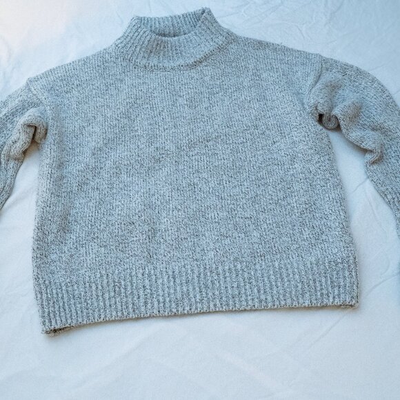 Vintage mock neck heather grey sweater - Picture 3 of 3